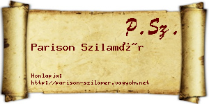 Parison Szilamér névjegykártya